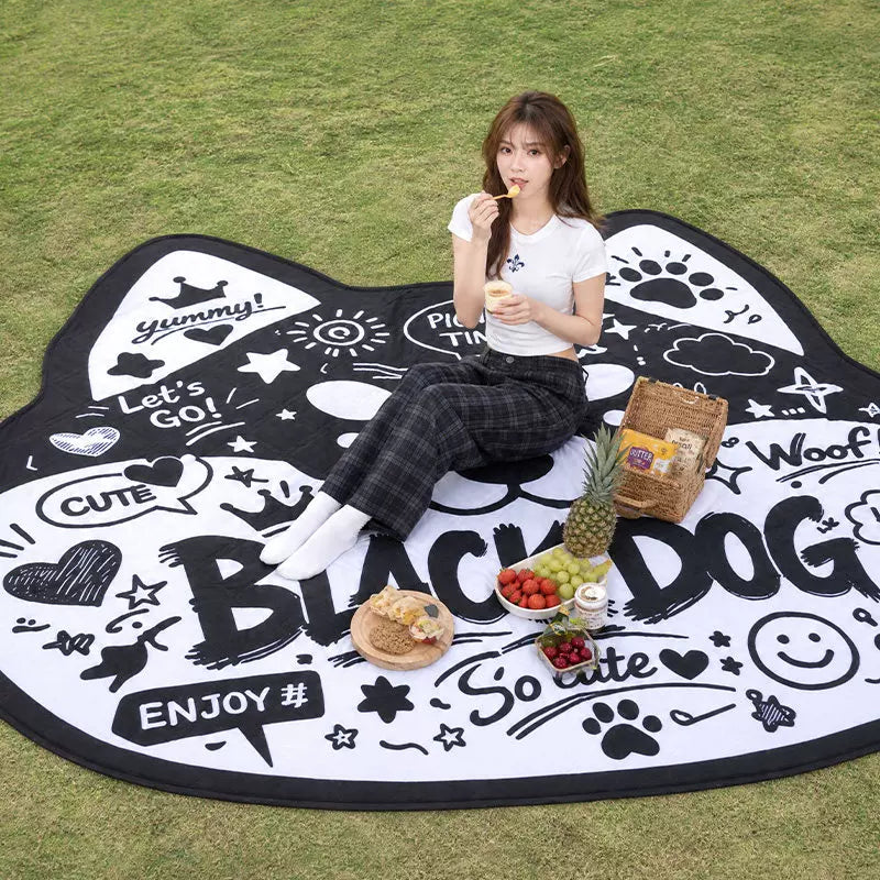 BLACKDOG DOGGY Ultrasonic Picnic Mat Portable Foldable Oversized Mattress Ground Pad Moisture Barrier Skin Friendly Machine Washable Outdoor Camping