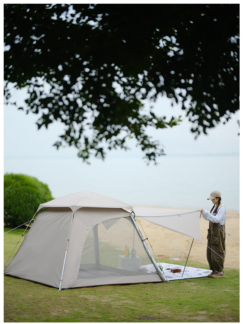 Vidalido BUGU Dome Style Automatic Tent Portable Lightweight Foldable Quick Opening Ventilated Tent for 2-4 Person Rainproof Sunscreen Breathable