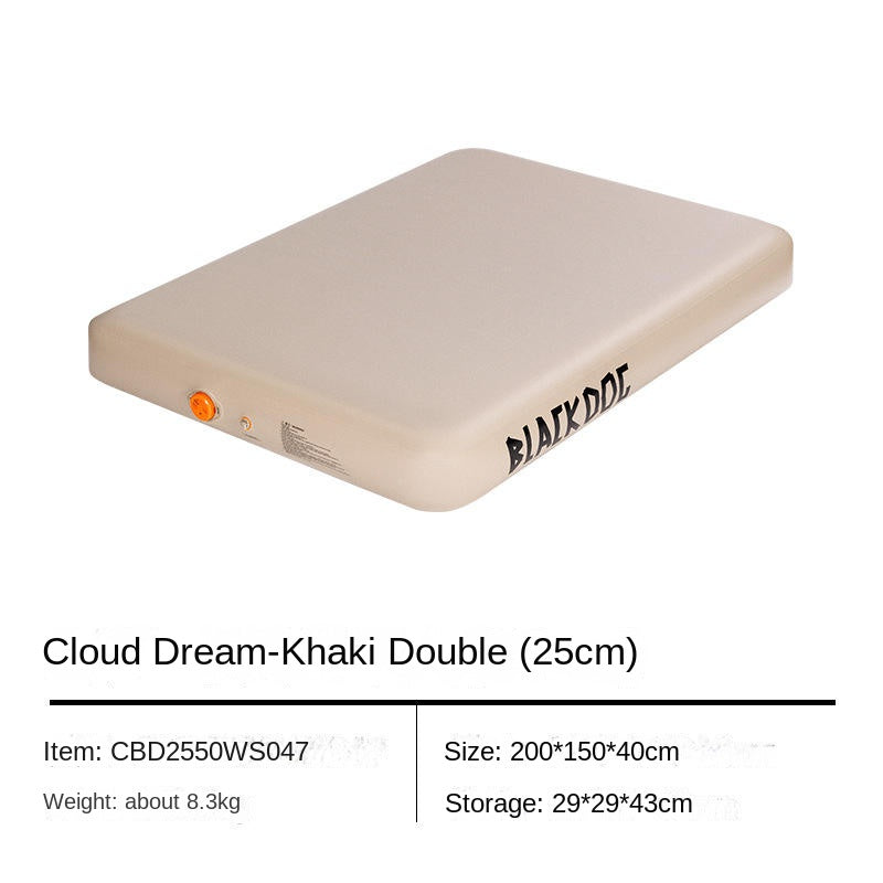 Blackdog DREAM CLOUD Air Inflatable Bed Premium Brushed Single Queen Size 40/20cm Thick Black Ultra Comfortable Soft Outdoor Use Sleeping Pad Mattress