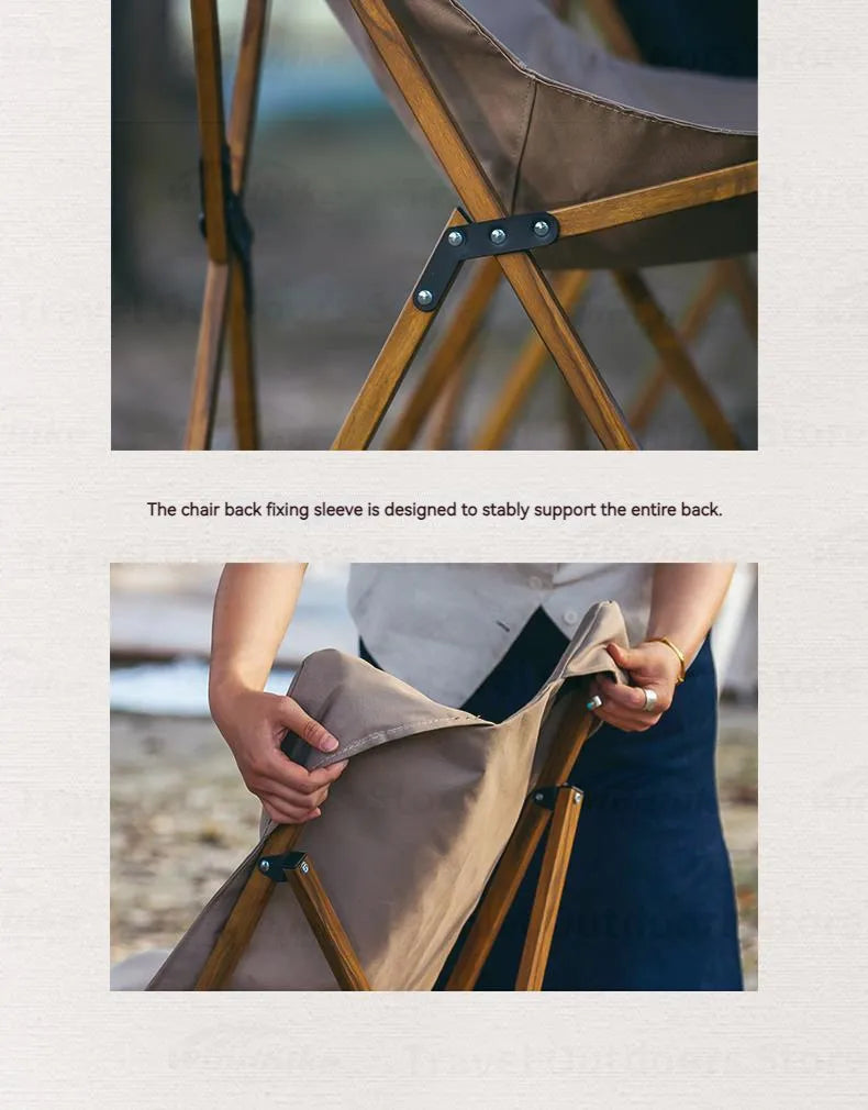 Naturehike Outdoor Folding Chair Portable Lightweight Wooden Chair Wear-resistant Light Wood Break Chair For Office Camping Beach Fishing Travel Seat