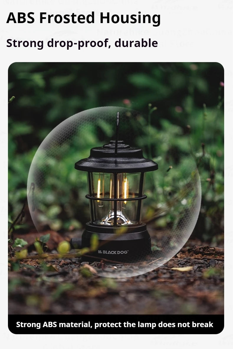 Blackdog Retro Mini Camping Light Portable Lightweight Rechargeable Lamp Waterproof 3600mAH Battery LED Atmosphere Stepless Dimming Hanging Lantern