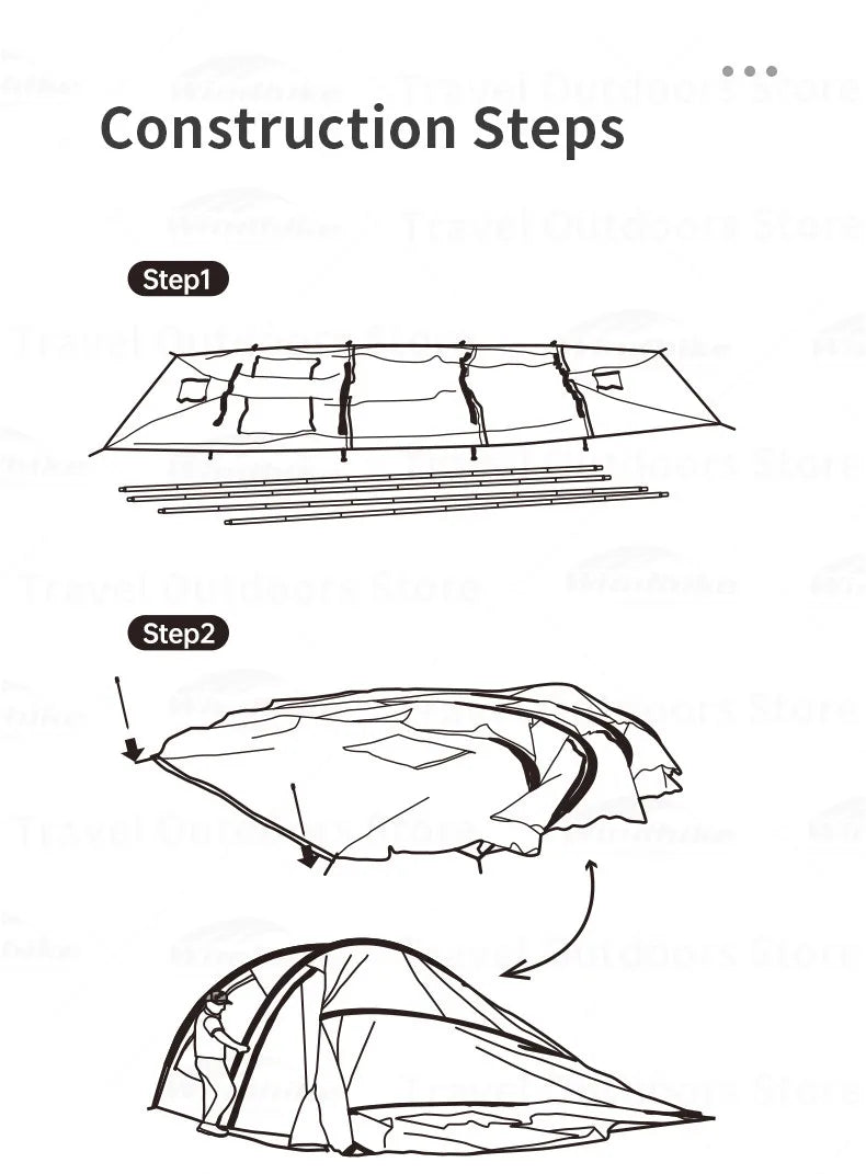 [Pre-Order] Naturehike Cloud Vessel Tunnel Tent With Snow Skirt Large Multi-Person Outdoor Camping Supplies Equipment Travel Tourist tent