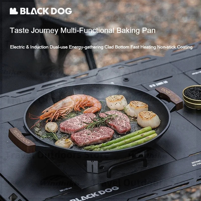 BLACKDOG Multifunctional Baking Pan 2-5 People Rapid Heating Non-Stick For Indoor Outdoor Compatible With Multiple Stoves Camping Equipment