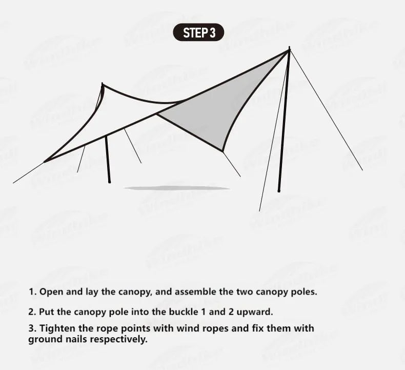 Naturehike Diamond Sun Shelter Portable Lightweight 3-4 Person Tarp Camping Outdoor Waterproof Canopy 6x4m 150D Windproof With 2.4m Pole UPF50+