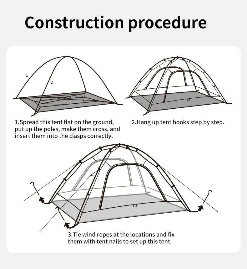 ( MINOR FLAW ) Naturehike P Series Single Deck Tent Portable Ultralight Foldable Single Layer 1-2 Persons UPF 40+UV Resistant Waterproof Camping Outdoor Mountaineering Hiking Family Heavy Duty Original Nature Hike