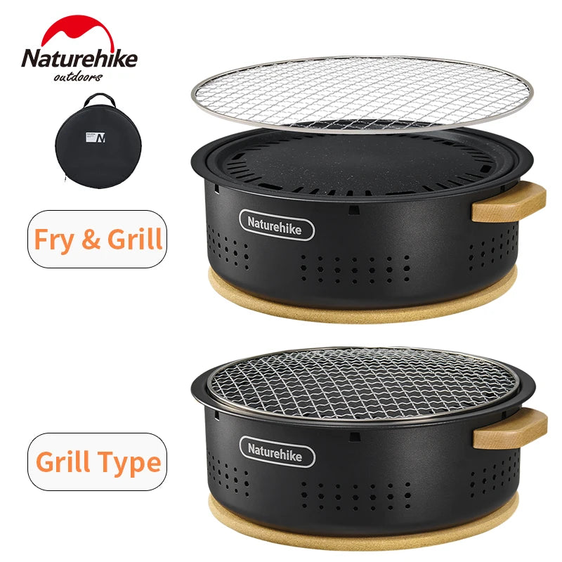 Naturehike MOYAN Desktop BBQ Grill Portable Multi-functional Round Stove Pot Charcoal Barbecue Stove Fire Pit High Temperature Resistant Outdoor