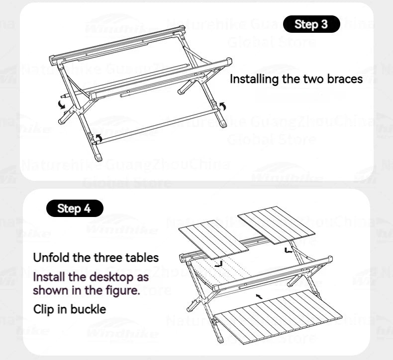 BLACKDOG Folding IGT Dining Table Outdoor Desktop Aluminum Alloy Portable Lightweight Egg Roll Table Camping Hiking Picnic Beach Travel Heavy Duty Original Black Dog