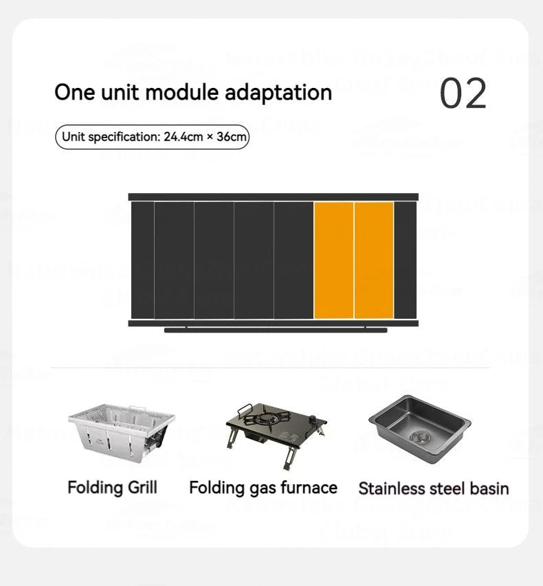 Naturehike IGT Aluminum Alloy Folding Table Camping Outdoor Multifunctional Portable Lightweight Quick-Open Table Removable BBQ Grill Wood Picnic Fishing Hiking Travel Heavy Duty Original Nature Hike