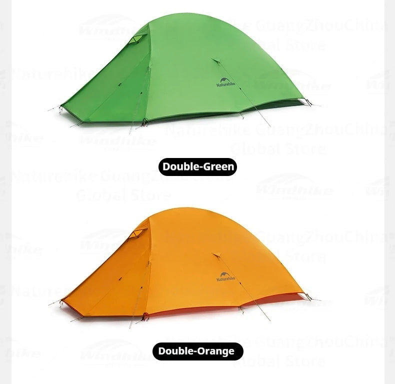 Naturehike Cloud Up Base Tent Portable Ultralight Double Layer 1-2 Person Sun Shelter Backpacking Tent Waterproof Windproof 210T Nylon Camping Outdoor Hiking Trekking Heavy Duty Original Nature Hike