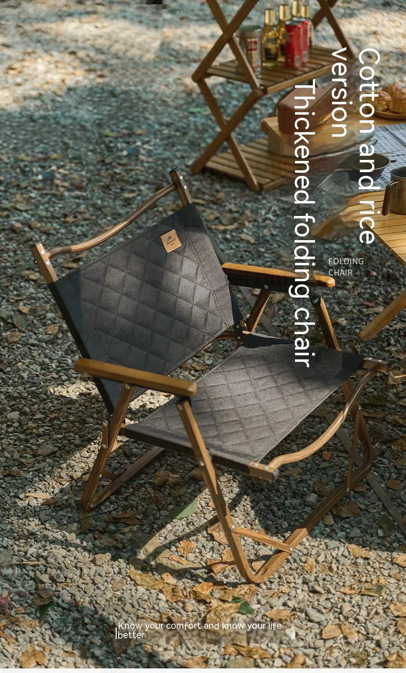 Naturehike MW02 Camping Folding Chair Portable Thickened Soft Cotton Cushion 1 Person Kermit Chair Outdoor Backrest Fishing Comfortable Breathable L02