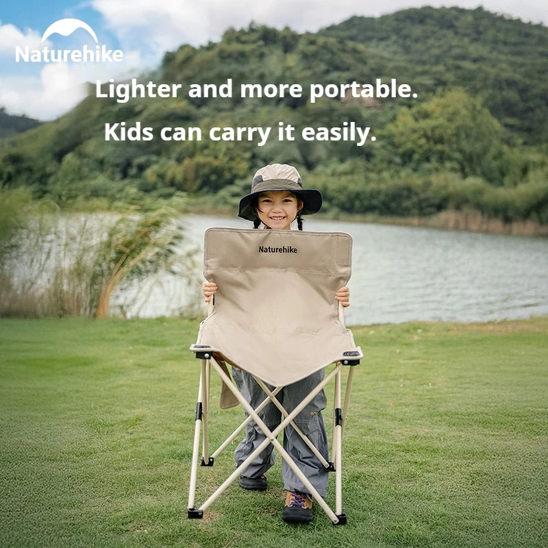 Naturehike T01 Folding Chair Heighten Widened Comfortable Beach Chair With Side Pocket Load Bearing 200kg Fishing Seat X-Shaped Structure Support Camping