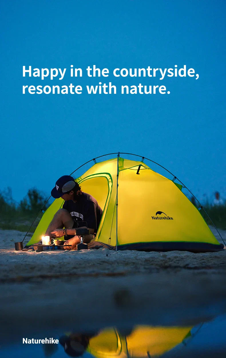 ( MINOR FLAW ) Naturehike P Series Single Deck Tent Portable Ultralight Foldable Single Layer 1-2 Persons UPF 40+UV Resistant Waterproof Camping Outdoor Mountaineering Hiking Family Heavy Duty Original Nature Hike