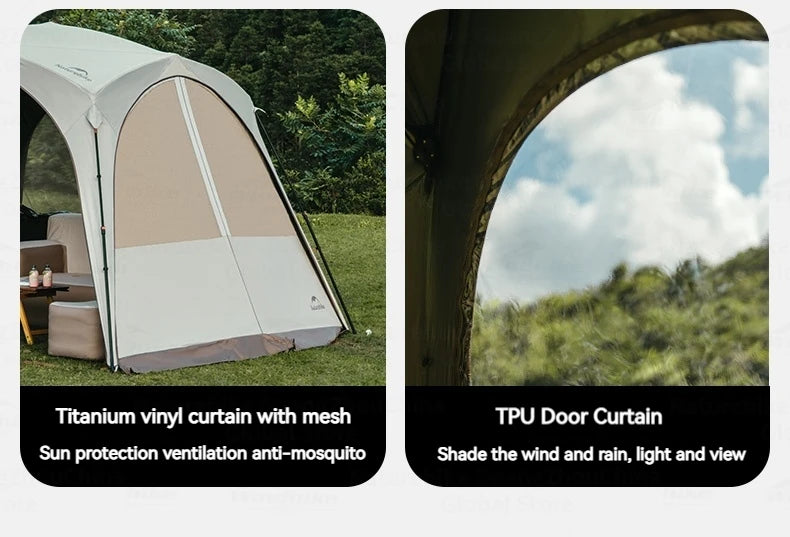 Naturehike CLOUD WORLD Series Hexagon Dome Modular Automatic Tent Canopy UPF12500+ Sunshade Windproof Waterproof PU5000+ Quick Open Tent Tarp Chimney