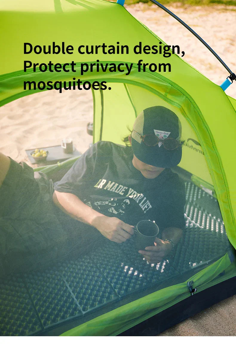 ( MINOR FLAW ) Naturehike P Series Single Deck Tent Portable Ultralight Foldable Single Layer 1-2 Persons UPF 40+UV Resistant Waterproof Camping Outdoor Mountaineering Hiking Family Heavy Duty Original Nature Hike