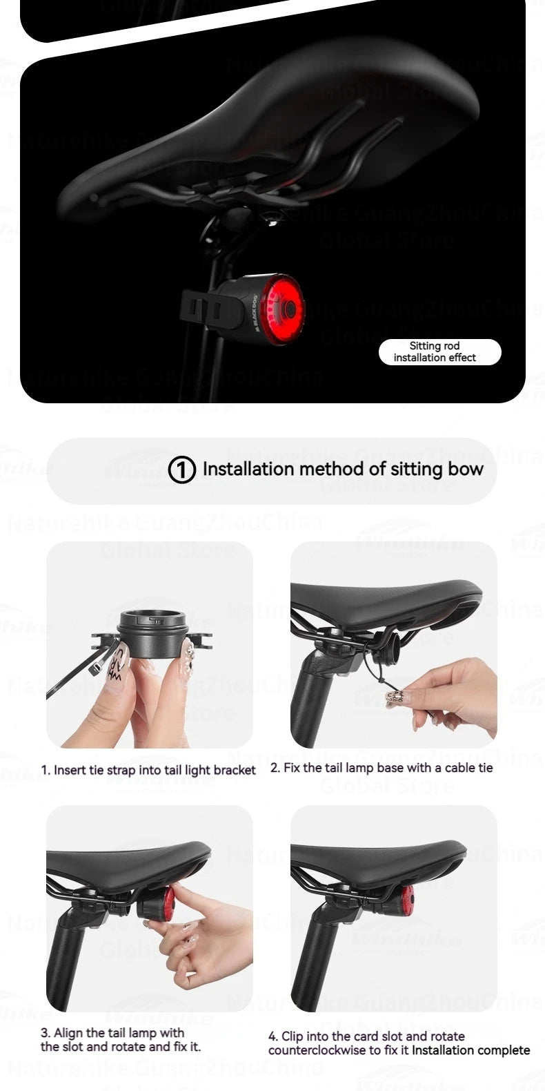 BLACKDOG Chasing Light M1 Smart Brake Tail Light Portable Lightweight Bike Tail Light Bicycle Brake Sensing Light Night Cycling Rear Lamp Taillight