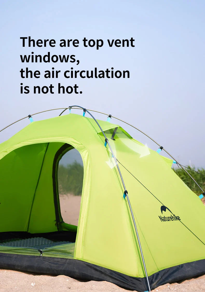 Naturehike P Series Single Deck Tent Portable Ultralight Foldable Single Layer 1-2 Persons UPF 40+UV Resistant Waterproof Camping Outdoor Mountaineering Hiking Family Heavy Duty Original Nature Hike