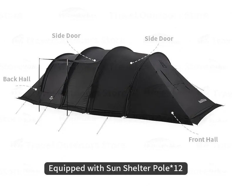 [Pre-Order] Naturehike Cloud Vessel Tunnel Tent With Snow Skirt Large Multi-Person Outdoor Camping Supplies Equipment Travel Tourist tent