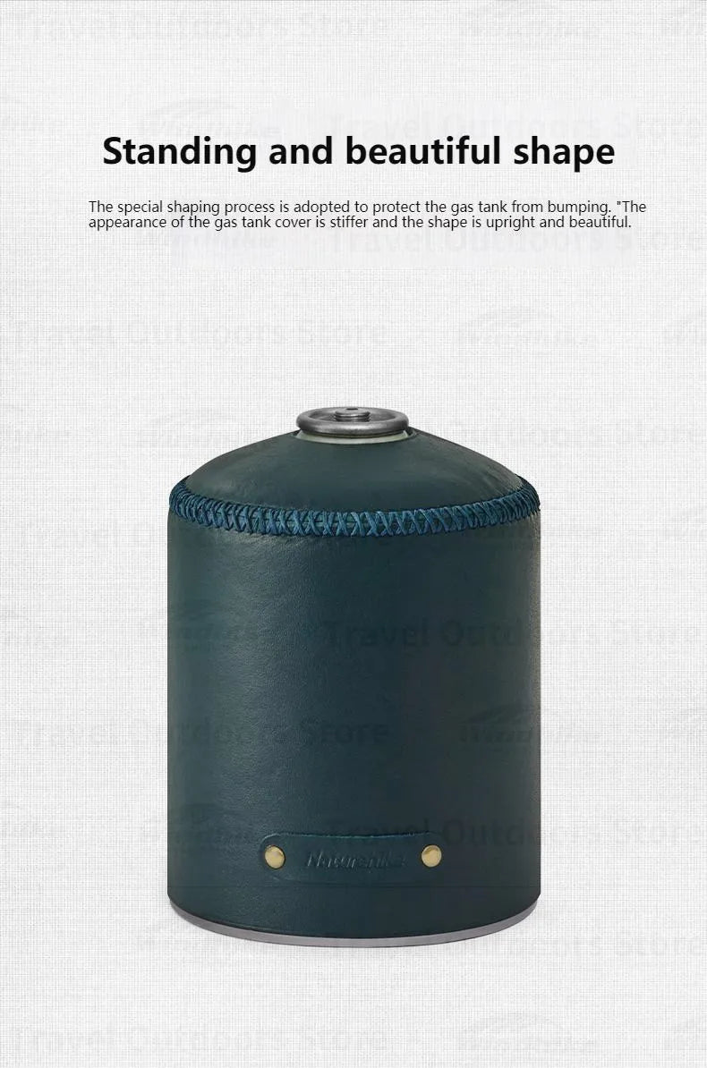 Naturehike Butane Tank Leather Cover Portable Lightweight 5 Styles Retro Gas Can Protective Cover Premium Texture Air Canister for Cassette Stove Bottle Wrap