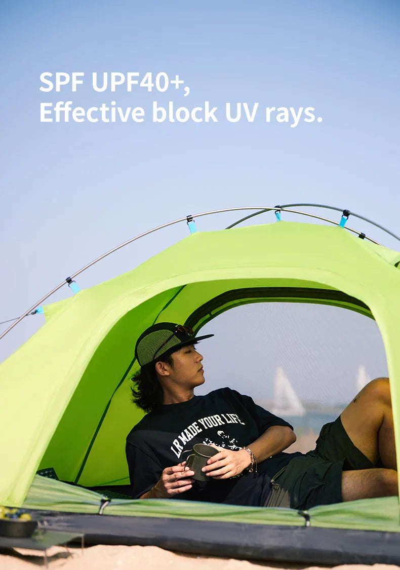 ( MINOR FLAW ) Naturehike P Series Single Deck Tent Portable Ultralight Foldable Single Layer 1-2 Persons UPF 40+UV Resistant Waterproof Camping Outdoor Mountaineering Hiking Family Heavy Duty Original Nature Hike