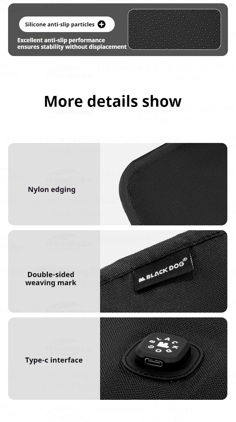 BLACKDOG Heating Seat Cushion Camping Chair Winter Warmer Mat Heating Cushion Four Adjustable Temperature Control 900D Electric Pad Chair Cover