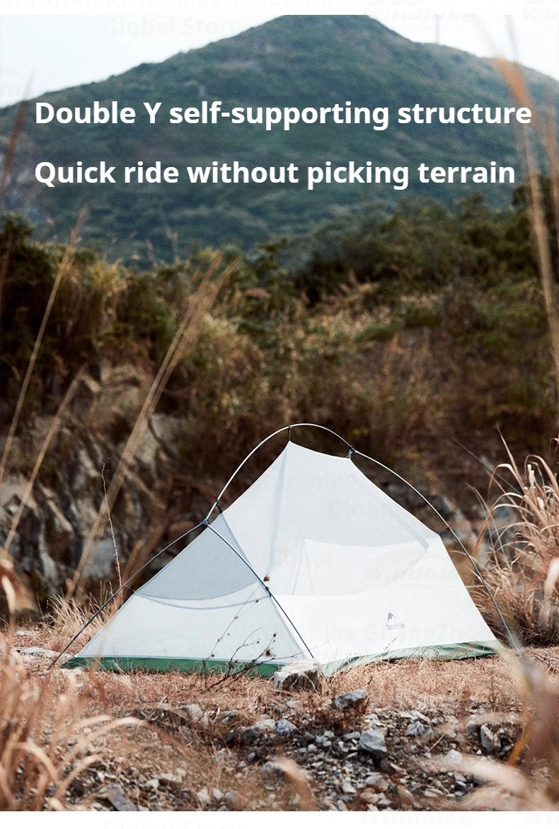 Naturehike Cloud Up Base Tent Portable Ultralight Double Layer 1-2 Person Sun Shelter Backpacking Tent Waterproof Windproof 210T Nylon Camping Outdoor Hiking Trekking Heavy Duty Original Nature Hike