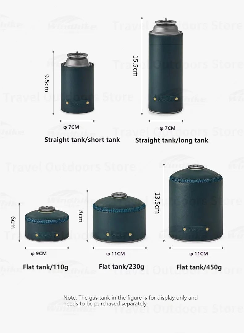 Naturehike Butane Tank Leather Cover Portable Lightweight 5 Styles Retro Gas Can Protective Cover Premium Texture Air Canister for Cassette Stove Bottle Wrap