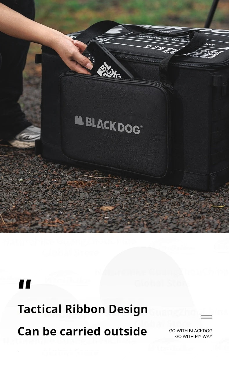 Blackdog Tactical Storage Bag Portable Foldable 51L Large Capacity Multifunctional Table Camp Gear Box Side Door Handbag Outdoor Camping Accessories 600D Oxford Cloth