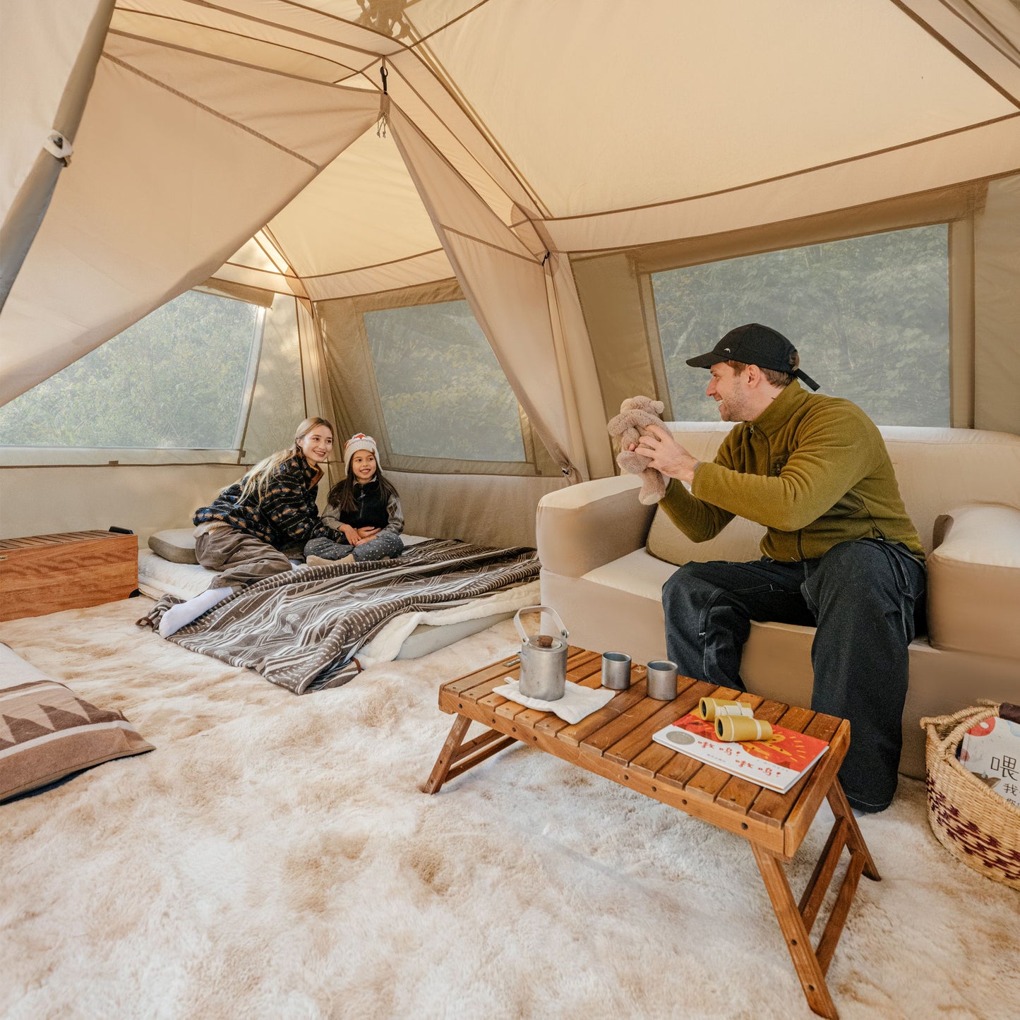 Naturehike VILLAGE 13 LITE Ridge Automatic Tent Fast Build Cabin Style Tent 6-8 Persons 2 Bedroom 1 Living Area Large 13m² Interior Space Outdoor