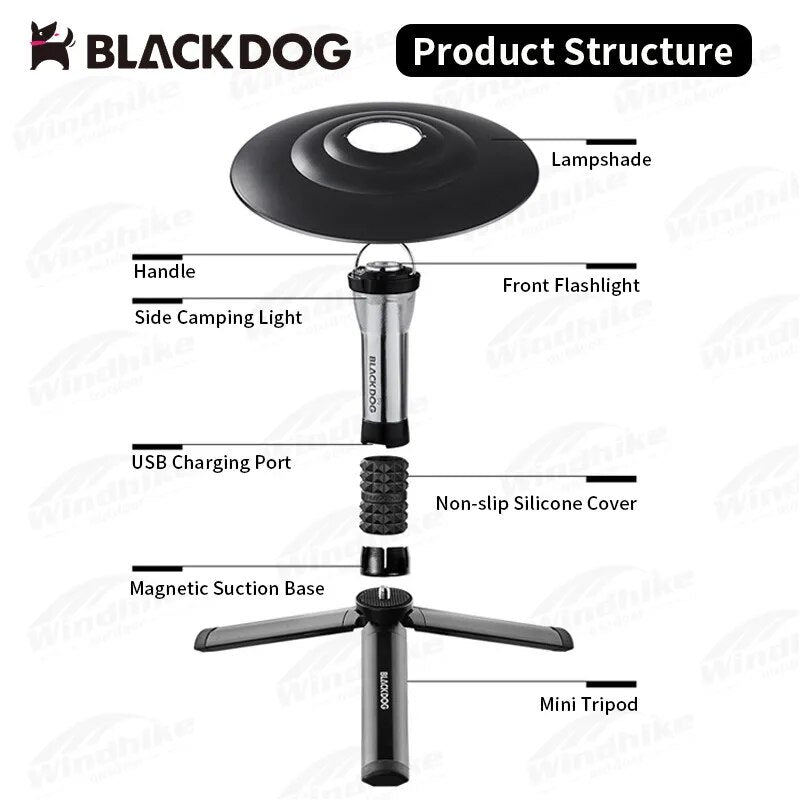 BLACKDOG LIGHTHOUSE / STARFIRE Series Mini Lamp Lantern Light Flashlight Accessories Add-ons Tripod Lampshade Hat Magnetic Base Metal Aluminum Plastic Tripod Rubber Silicone Cover Sleeve