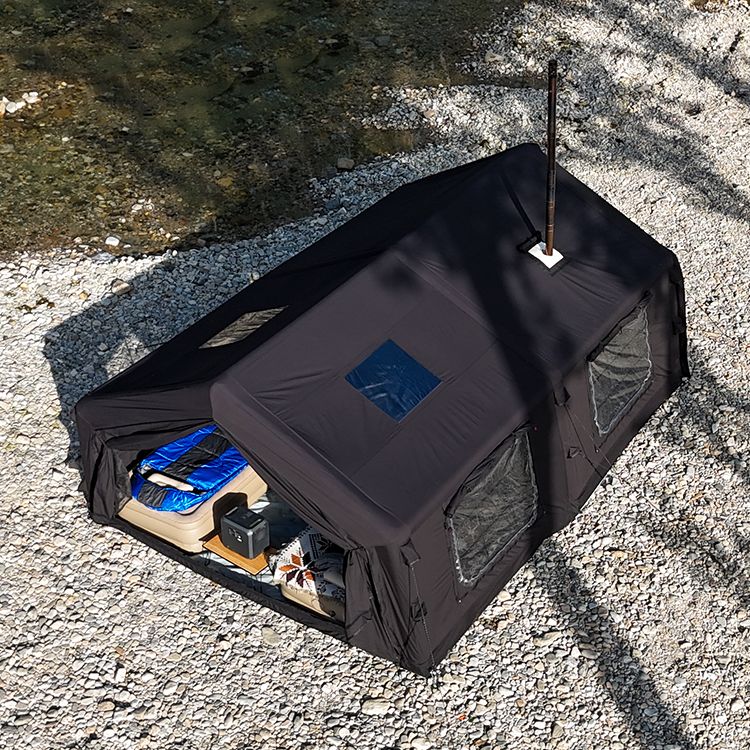 Coody FAMILIA AIR 17.2 Premium Cabin Inflatable Tent 6-8 Persons Extra Large 17.2m² Interior Space Waterproof Blended Cotton Black Vinyl Coated