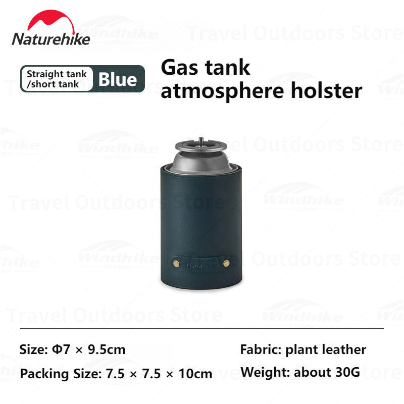 Naturehike Butane Tank Leather Cover Portable Lightweight 5 Styles Retro Gas Can Protective Cover Premium Texture Air Canister for Cassette Stove Bottle Wrap