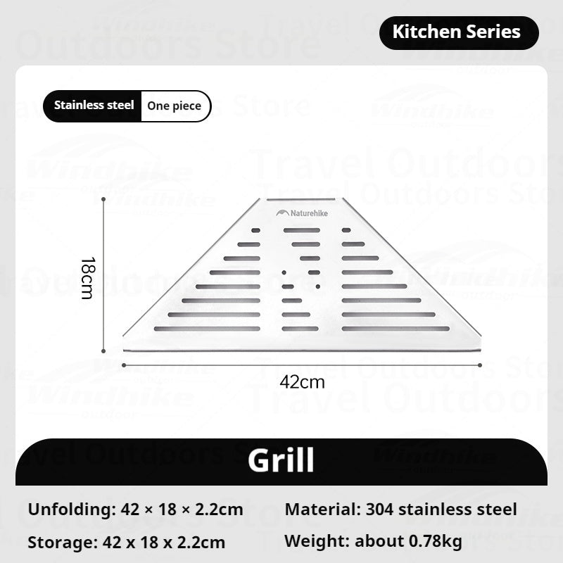 Naturehike Foldable Campfire Stand Outdoor Multipurpose Burning Platform Heating Fire Rack Bonfire Warm Oneself Glass Furnace 430 Stainless Steel