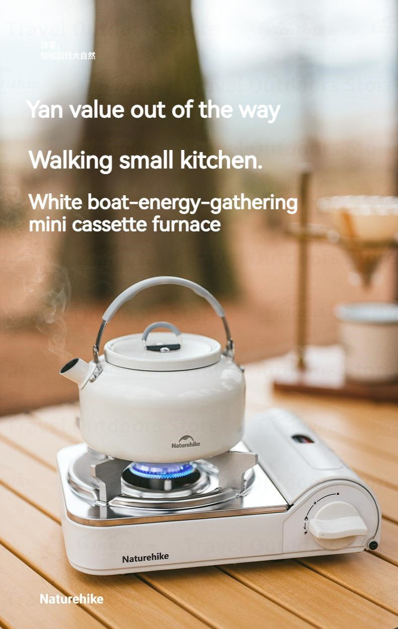 Naturehike WHITE BOAT Mini Portable Butane Gas Canister Cassette Stove Outdoor Camping Picnic Cooking Equipment Ultralight 892g 2.2kw Firepower Original Heavy Duty Burner Nature Hike