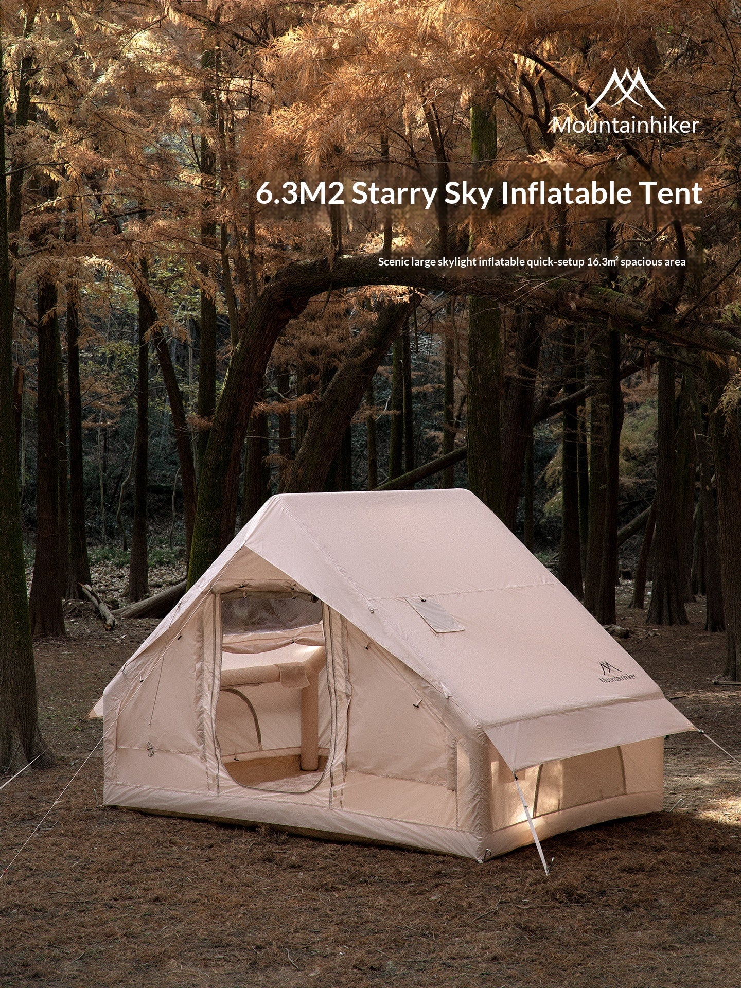 Mountainhiker STARRY SKY AIR 6.3 Inflatable Tent Spacious Quick Setup Cabin Style Tent 3-4 Persons Waterproof 6.3m² Interior Space Sunscreen Outdoor