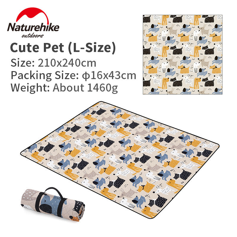 Naturehike Printed Picnic Mat Blanket Portable Waterproof Washable Double-Sided Outdoor Camping Comfortable Foam Pad Small Medium Large up to 210x240cm Nature Hike