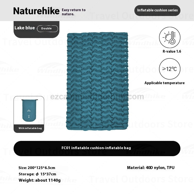Naturehike F01 Air Bed Mattress Multipurpose Thickened Single Double Sleeping Bed Ultralight Inflatable Camping Mat Waterproof Outdoor Travel