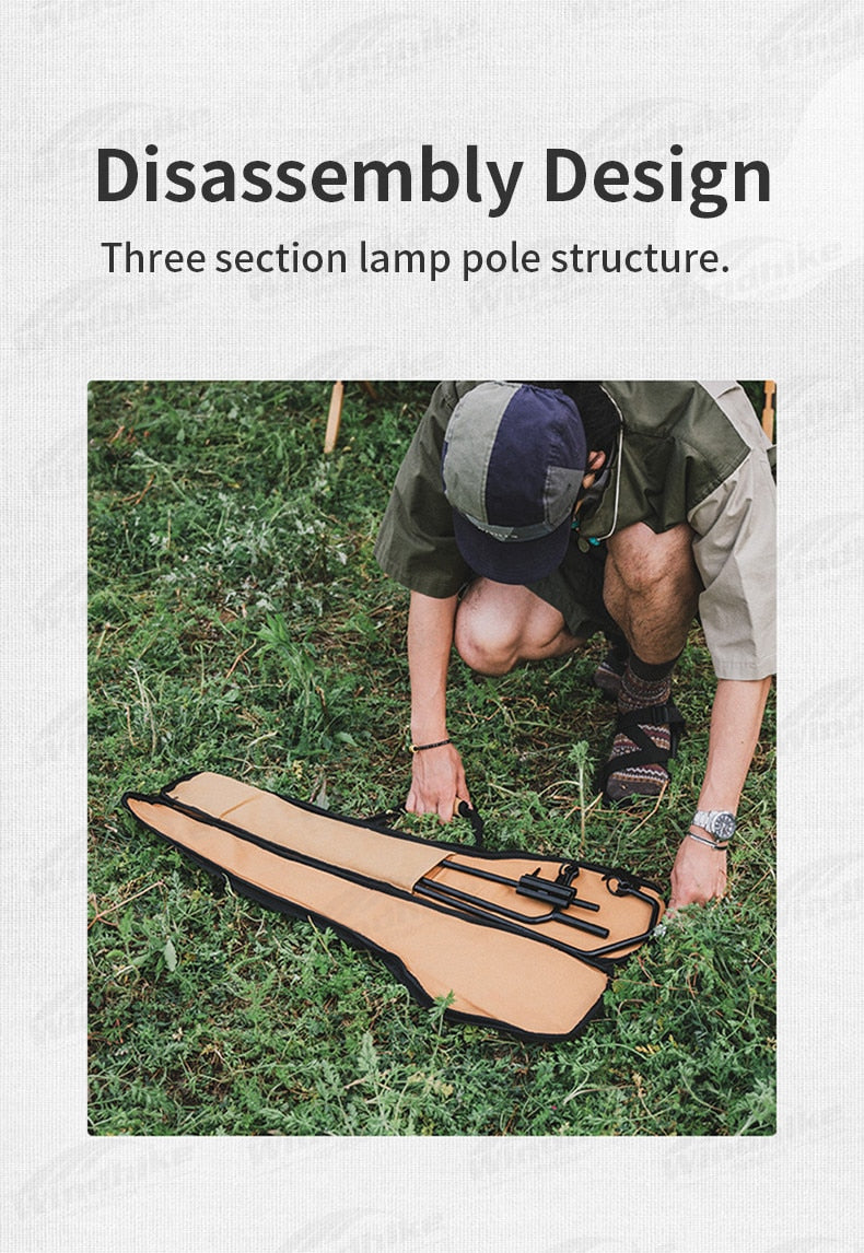 Naturehike Single Log Iron Lamp Holder Portable Outdoor Hiking Camping Lamp Post Support Hanger Multi Purpose Storage Hook Easy To Carry Nature Hike