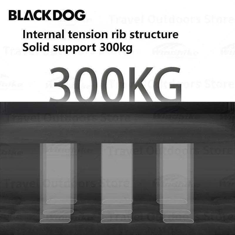 BLACKDOG by Naturehike Automatic Air Inflatable Black Camping Double Portable Sofa Bed 45cm Height up to 300kg Max Load Built-in Electric Air Pump USB C Rechargeable Outdoor Beach Picnic Waterproof Lazy Chair Black Dog Nature Hike