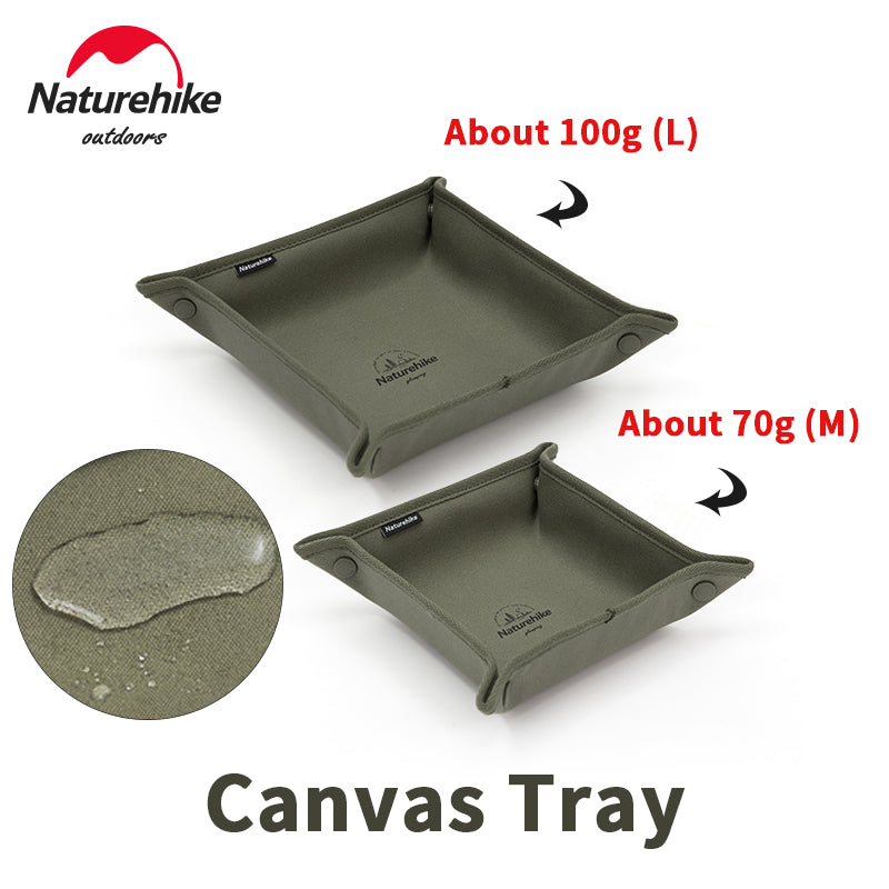 Naturehike Ultralight Portable Canvas Tray Outdoor Waterproof Plate Sundries Accessories Daily Necessities Foldable Storage Box Multi Scenario