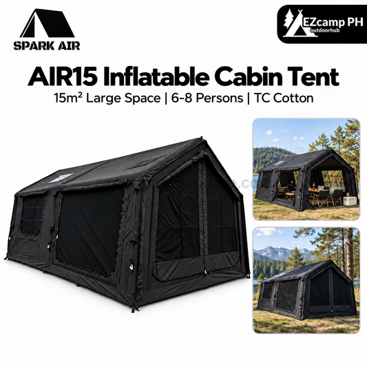 Spark Air AIR15 Inflatable Cabin Tent 15m² Large Space 6-8 Persons TC Cotton Camping Tent