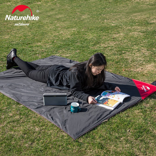Naturehike Portable Ultralight Floor Mat 20D Double Sided Silicon Coated Plaid Cloth Camping Hiking Picnic Beach Tent Ground Sheet Pad Waterproof
