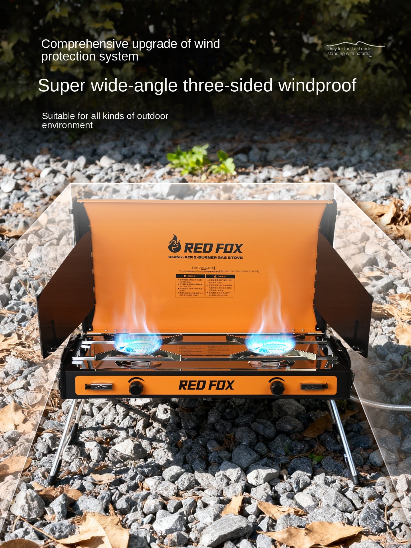 Redfox AIR Flagship Edition 2025 Double Stove Portable Foldable Premium Furnace Dual Butane Canister Windproof 3000W Firepower Burner Outdoor Camping