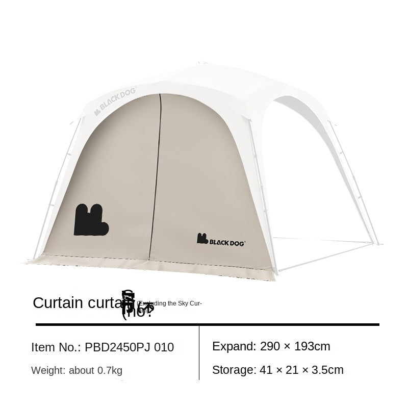 BLACKDOG by Naturehike DOME SKY Automatic Multiple Setting Canopy Tent Unlimited Connection Bedroom Awning Living Area Waterproof Outdoor Camping Vinyl Coated UPF100+ UV Sun Protection Black White Fast Build 4-12 Person Large Space Heavy Duty Shelter