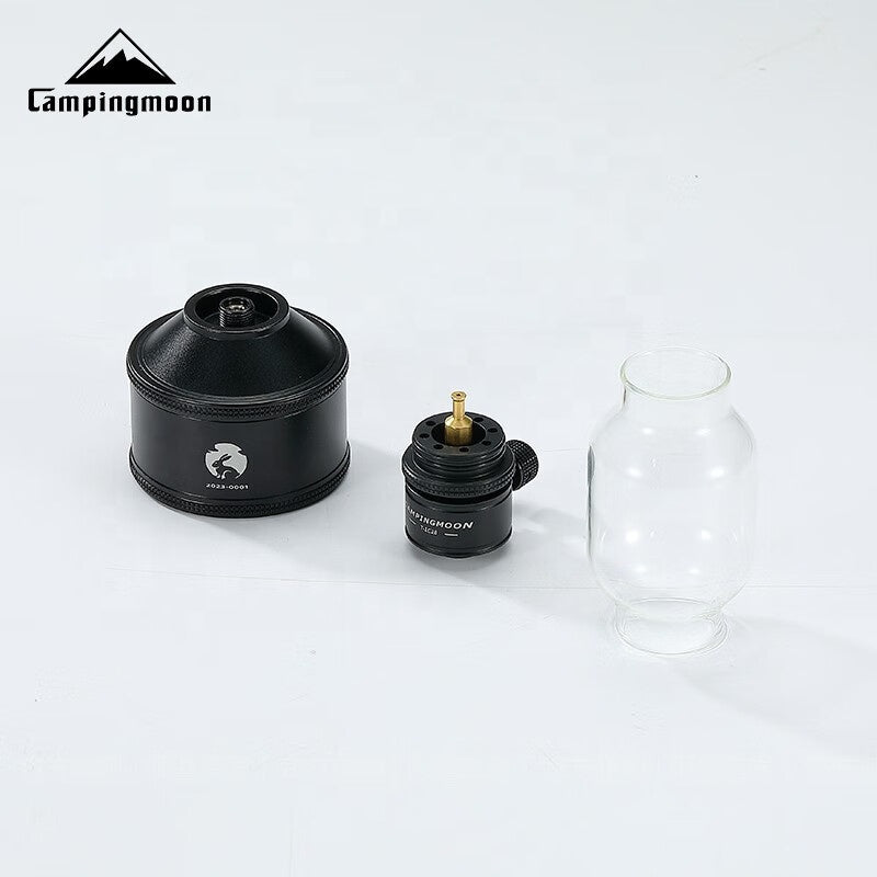 Campingmoon T-1C28 Atmosphere Gas Lamp Black Candle Light Gas Butane Lantern Tent Light Candle Refillable Butane Tank Screw Type Fuel Canister Vintage