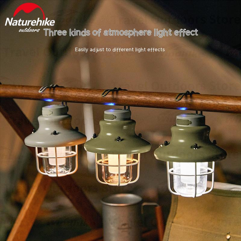 Naturehike Portable Tent Lamp Outdoor Ground Insert Light Night LED Lighting Tent Canopy Lantern Chandelier Atmosphere Caution Lamp 3 Mode Brightness