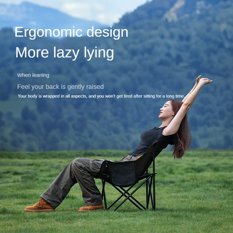 BLACKDOG FLOATING MOON PRO Foldable Black Chair Outdoor Portable Folding Ultralight Stool Chair Armchair 120kg Max Load Camping Fishing Picnic Travel