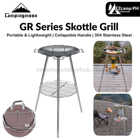 Campingmoon GR Series Skottle Grill Portable Lightweight Party BBQ Griller Standing Grill Butane Gas Stove Tripod Courtyard Outdoor Camping