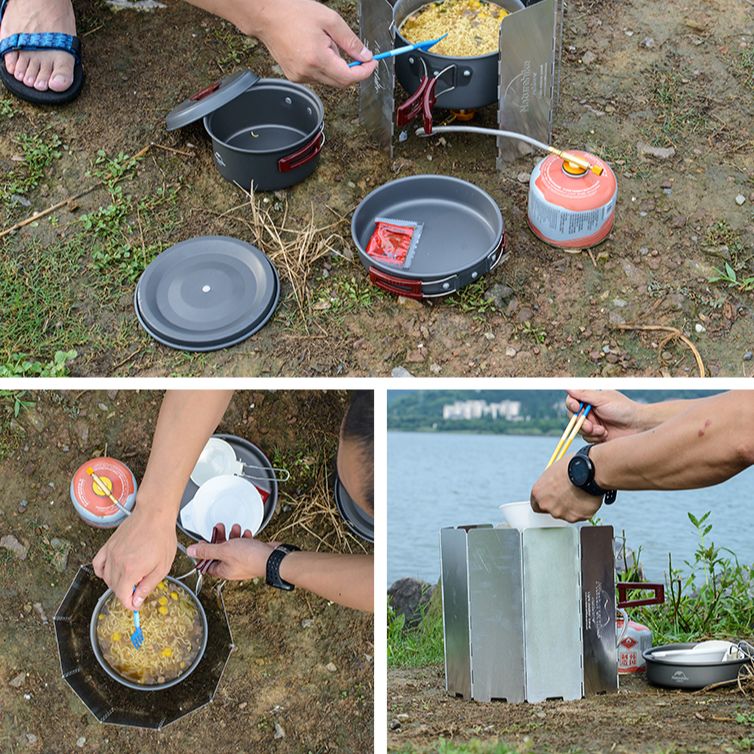 Naturehike 8 | 10 Slice Plates Portable Aluminum Alloy Outdoor Camp Cooking Windshield Wind Screen Shield Breaker Folding Board Camping Picnic Gas Stove Fire Cook Windscreen Deflector Lightweight Nature Hike