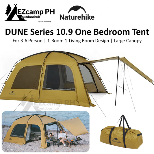 Naturehike DUNE Series 10.9 4 Season 1 Detachable Bedroom 1 Living Room Camping Tunnel Tent Extended Large Canopy 3 to 6 Person 10.9m² Space Waterproof UPF50+ Nature Hike Outdoor Shaqiu