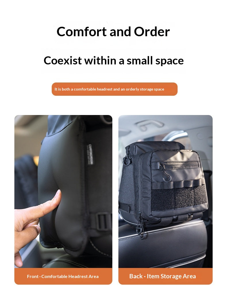 Campingmoon BK-PL Car Seat Headrest Bag Portable Large Capacity Tactical Multiple Storage Bag Pillow Foam Padded Organized Storage Outdoor Camping